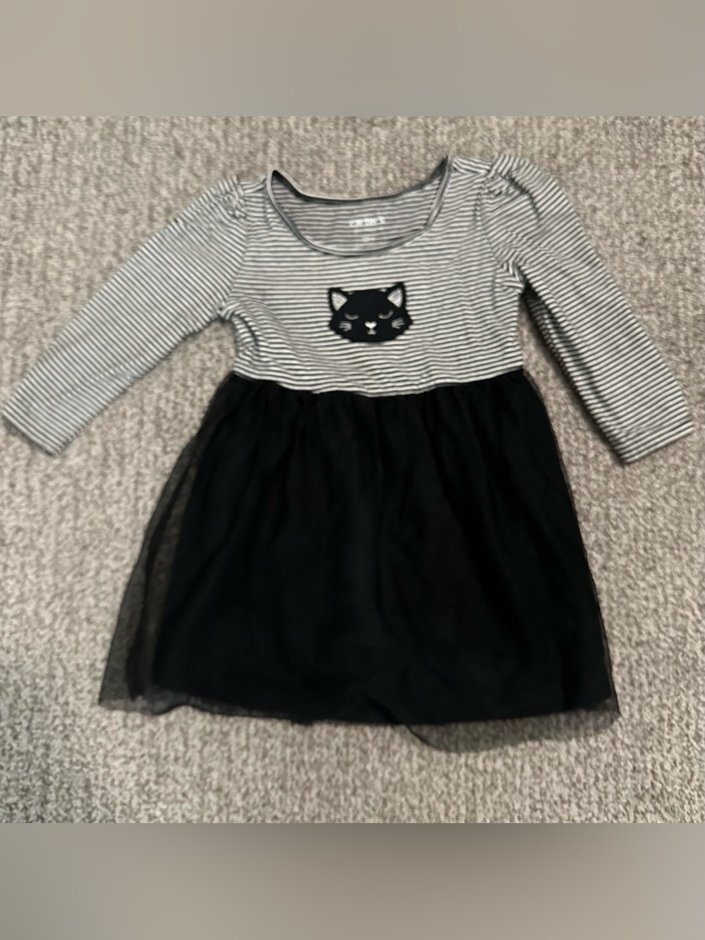 Striped Black Cat Tulle Dress